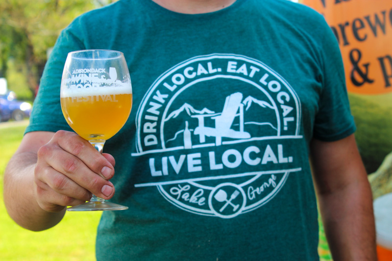 Festival glass with live local tshirt