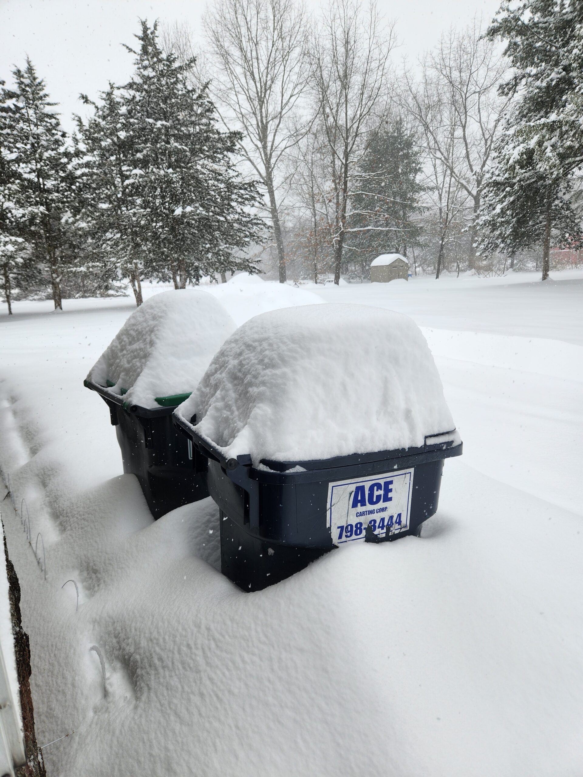 South Glens Falls snow piled up on trash cans_404pm