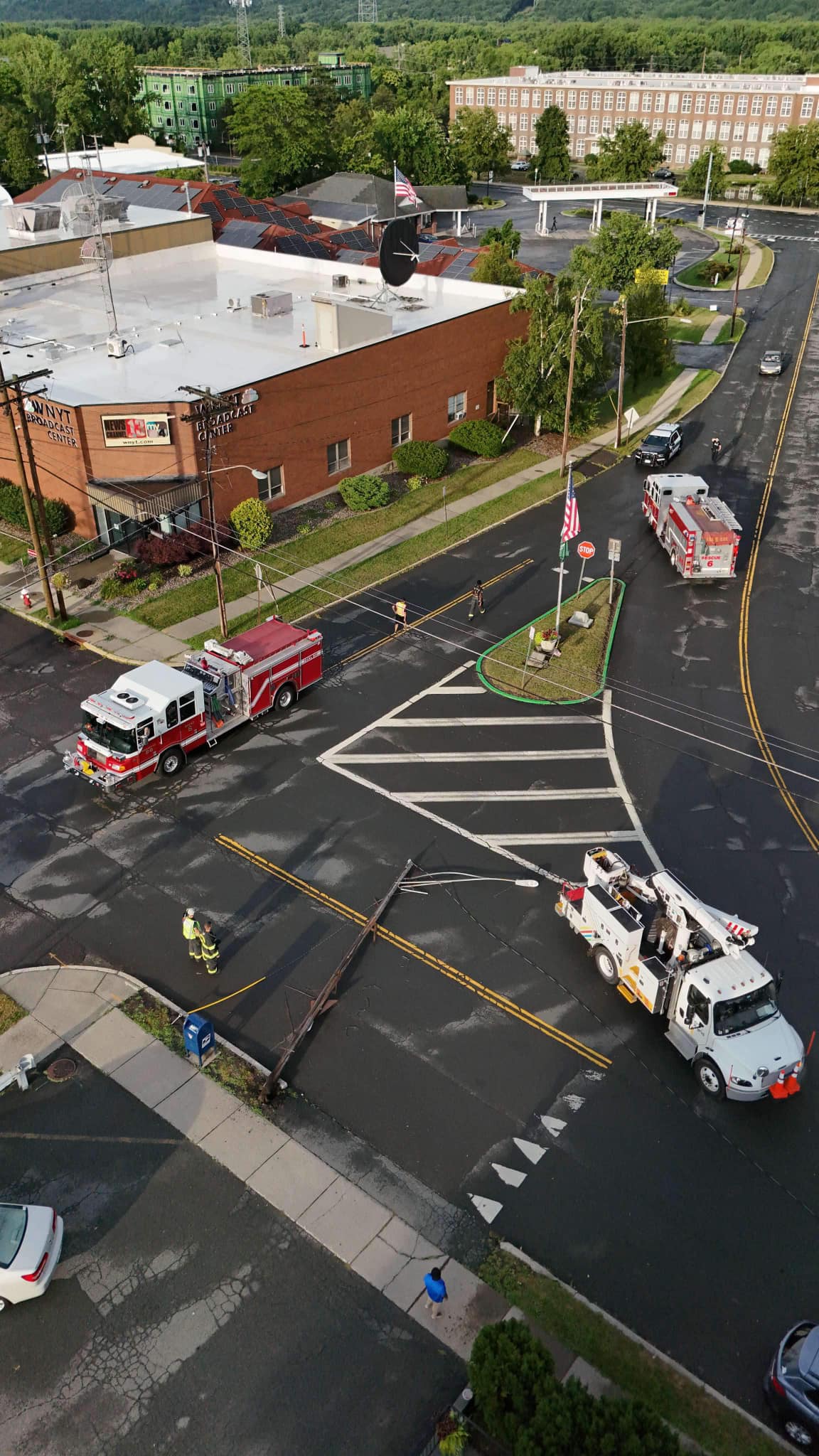 Menands Fire Dept. aerial outside WNYT