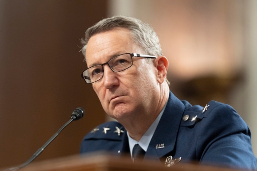 Lt. Gen. John Caine (Retired), testifies during a Senate Armed Services Committee hearing to examine his nomination to be promoted to general and Chairman of the Joint Chiefs of Staff, Department of Defense, Tuesday, April 1, 2025, in Washington. (AP Photo/Manuel Balce Ceneta)
