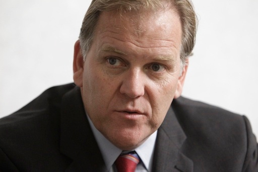 FILE - Michigan U.S. Rep. Mike Rogers R-Brighton, is interviewed in Detroit, Tuesday, Oct. 12, 2010. (AP Photo/Carlos Osorio, file)